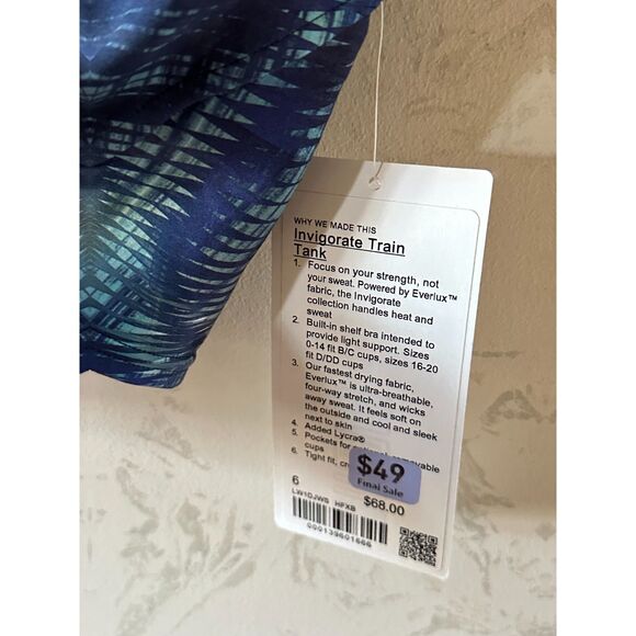 Lululemon Invigorate Training Tank Top - Shapeshifter Flux Blue - Picture 6 of 6